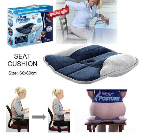 Pure Posture Memory Foam Seat Cushion For Relaxation Sciatica Sitting